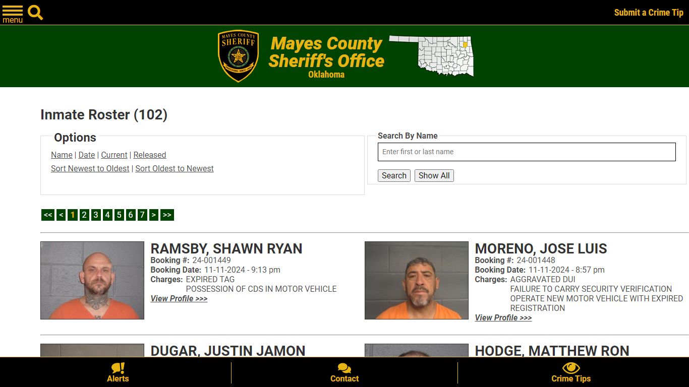 Inmate Roster - Current Inmates Booking Date Descending - Mayes County ...