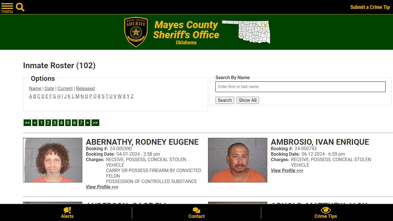 Inmate Roster - Current Inmates - Mayes County, OK Sheriff