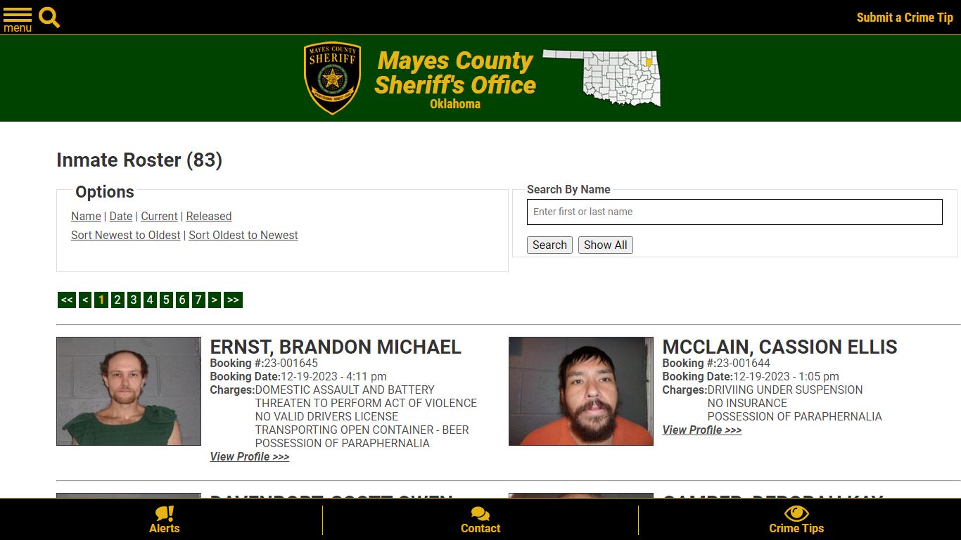 Inmate Roster - Current Inmates Booking Date Descending - Mayes County ...